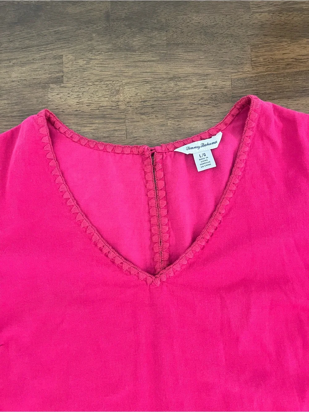 TOMMY BAHAMA WOMENS Dress LANAILETTE FLUTTER Sleeves PINK PAPAYA POCKETS Large - Picture 3 of 8